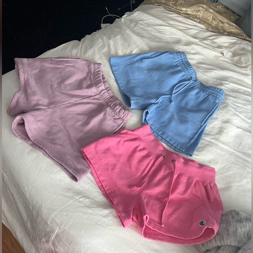 3 Worn once sweat shorts TNA,Set Active and Champion